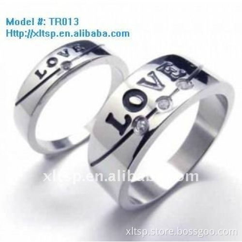 TR013 Couple ring Fashion Stainless steel spinning rings